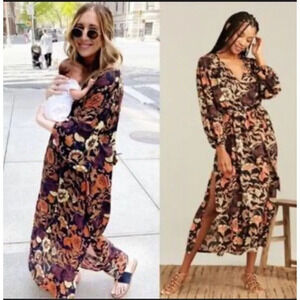 Roller Rabbit Rowen Women’s Maxi Dress Taos Floral Printed Oversized Cover Up XS